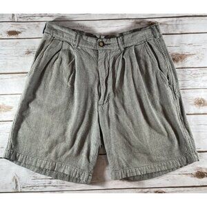Men's Pleated Structure Shorts Size 32 Linen Blend Casual Summer Style 90's Y2K